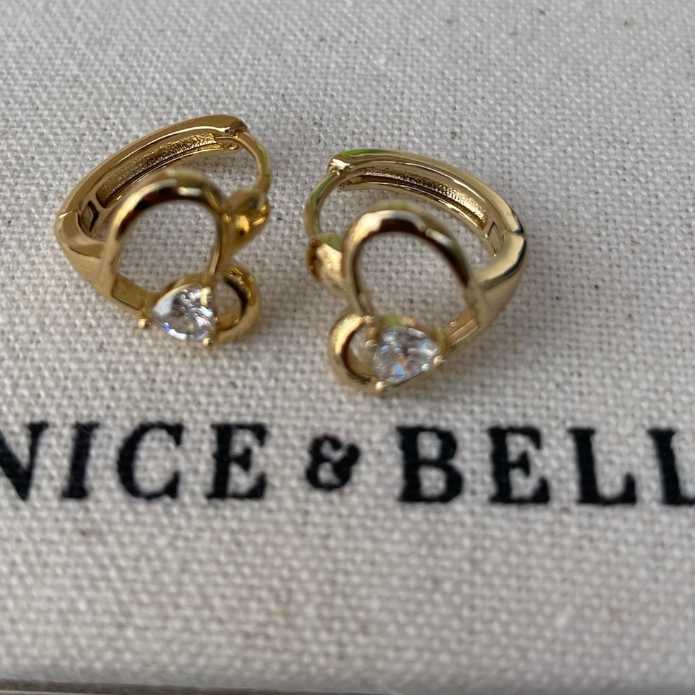 18k plated heart earrings